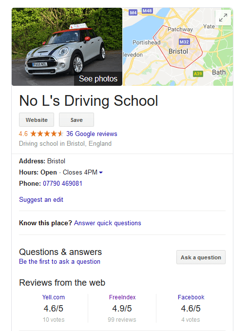 Driving School listing